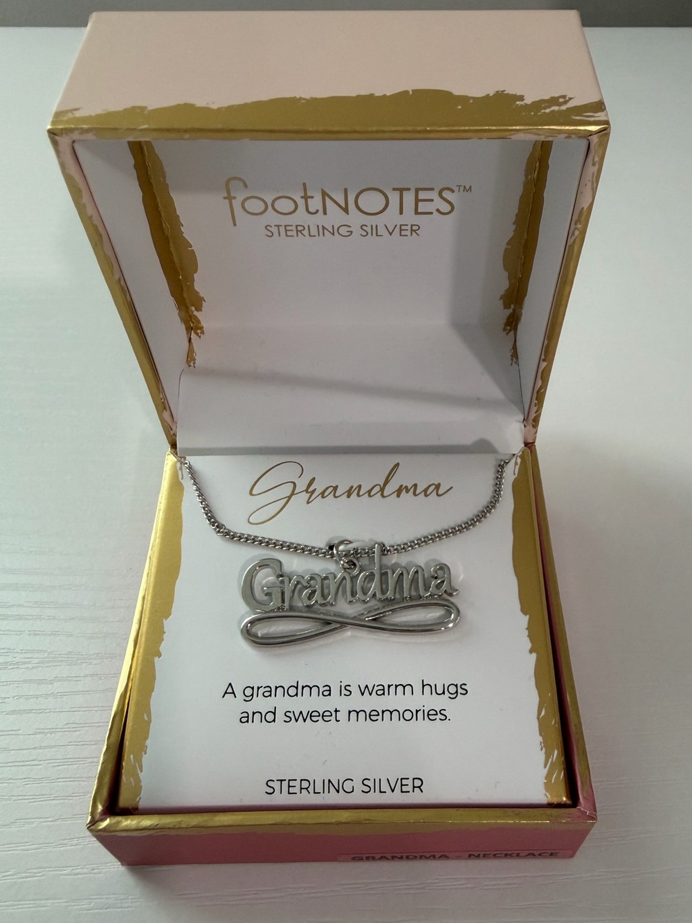 FootNotes Sterling Silver "Grandma" Pendant Necklace - Silver